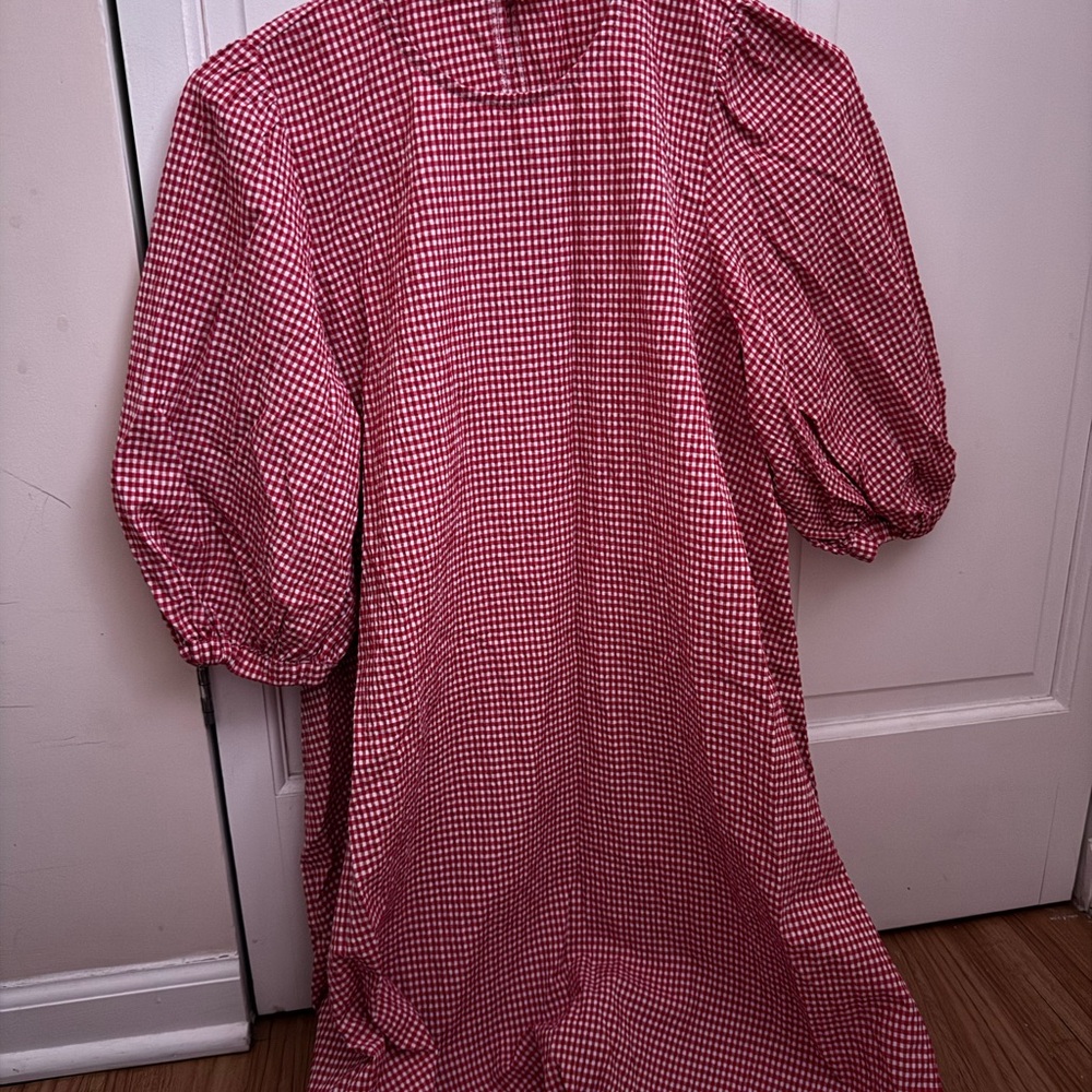 Mango Red Gingham Dress